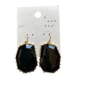 A New Day Black and Gold Drop Earrings